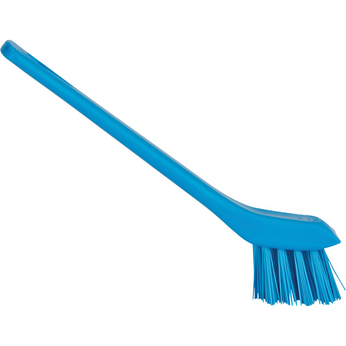 Brosse avec rebord grattoir, Soies Ferme, Longueur de 6", Bleu Quali-T-Solutions