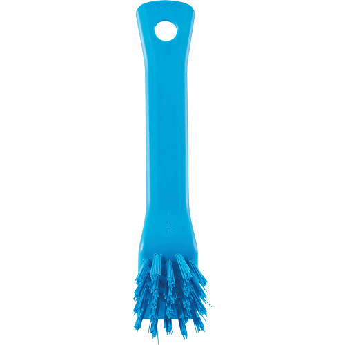 Brosse avec rebord grattoir, Soies Ferme, Longueur de 6", Bleu Quali-T-Solutions