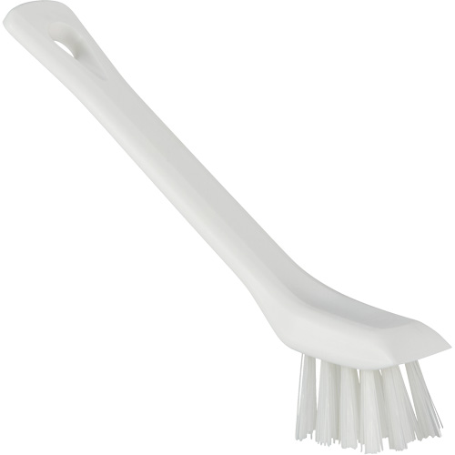 Brosse avec rebord grattoir, Soies Ferme, Longueur de 6", Blanc Quali-T-Solutions