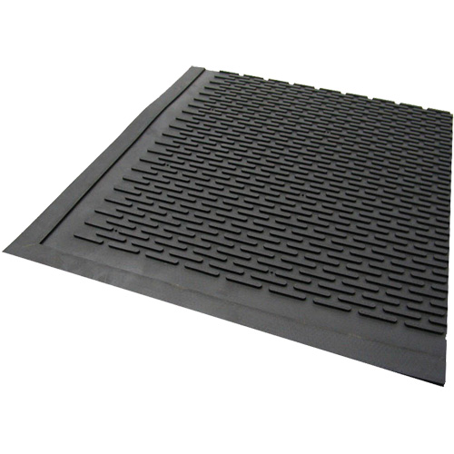 Tapis dext&eacute;rieur, Caoutchouc, Grattoir Type, Motif Plein, 3' x 5', Noir Quali-T-Solutions