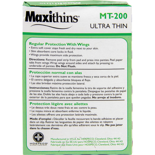 Serviettes Maxi Maxithins ultra minces avec ailes Quali-T-Solutions