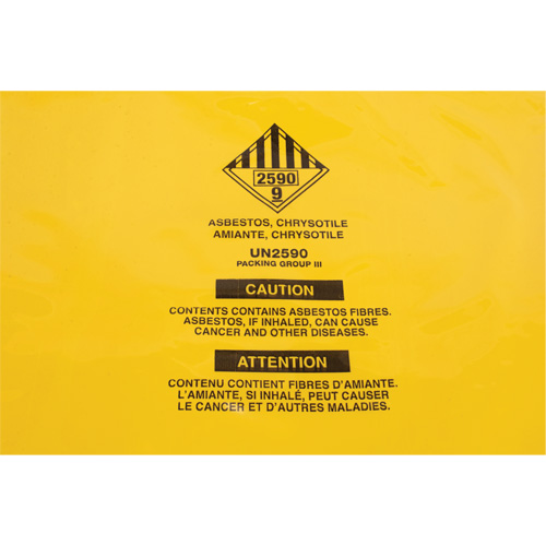 Hazardous Waste Liners, Asbestos, 40" L x 26" W, 3 mils Quali-T-Solutions