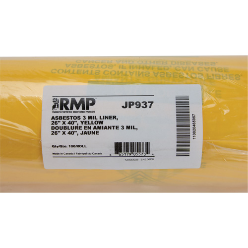 Hazardous Waste Liners, Asbestos, 40" L x 26" W, 3 mils Quali-T-Solutions