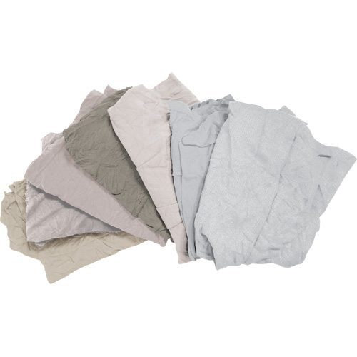 Chiffons fabriqu&eacute;s &agrave; partir de mat&eacute;riaux recycl&eacute;s, Coton, Blanc, 25 lb Quali-T-Solutions