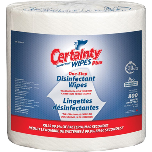 Lingettes d&eacute;sinfectantes, 7-9/10" x 5-9/10", 800 lingettes Quali-T-Solutions