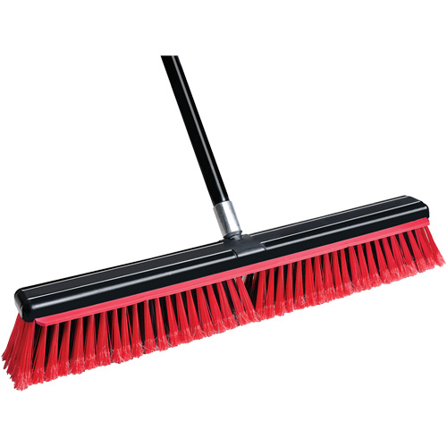 Squeegee Broom with Handle, 24", Medium, PVC Bristles Quali-T-Solutions