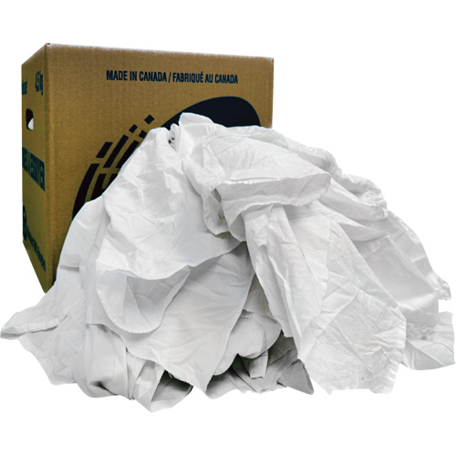 Recycled Wiping Rags, Cotton, White, 10 lbs. Quali-T-Solutions