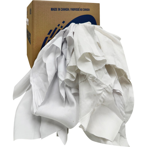 Recycled Wiping Rags, Cotton, White, 10 lbs. Quali-T-Solutions