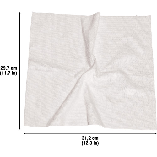 Chiffons lavables pour le nettoyage, Microfibre, Blanc Quali-T-Solutions