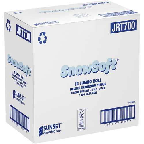 Papier hygi&eacute;nique de luxe Snowsoft, Rouleau G&eacute;ant, 2 Pli, Blanc Quali-T-Solutions