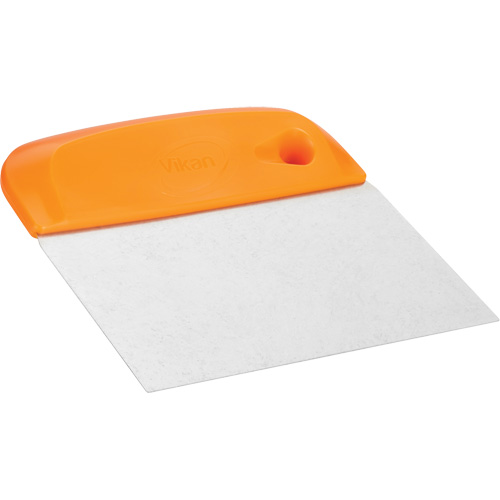 Flexible Stainless Steel Dough Cutter/Scraper, Orange, 4-1/2" W x 5-3/4" L Quali-T-Solutions