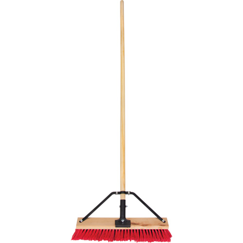 Push Broom with Braced Handle, 18", Medium, PVC Bristles Quali-T-Solutions