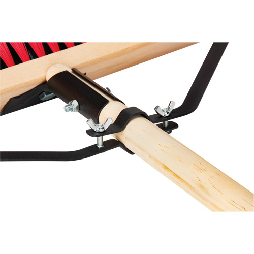 Push Broom with Braced Handle, 18", Medium, PVC Bristles Quali-T-Solutions