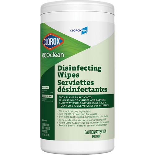 Lingettes d&eacute;sinfectantes EcoClean, 75 lingettes Quali-T-Solutions
