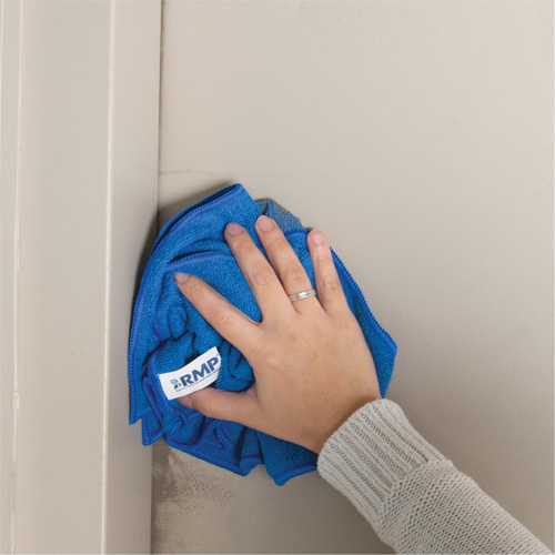 Chiffon de d&eacute;poussi&eacute;rage et nettoyage, Microfibre, Bleu Quali-T-Solutions