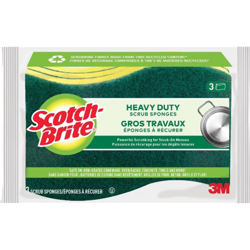 Scotch-Brite&reg; Heavy Duty Scrub Sponge, Scrubbing, 2-3/5" W x 4-2/5" L Quali-T-Solutions