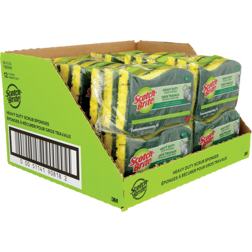 Scotch-Brite&reg; Heavy Duty Scrub Sponge, Scrubbing, 2-3/5" W x 4-2/5" L Quali-T-Solutions