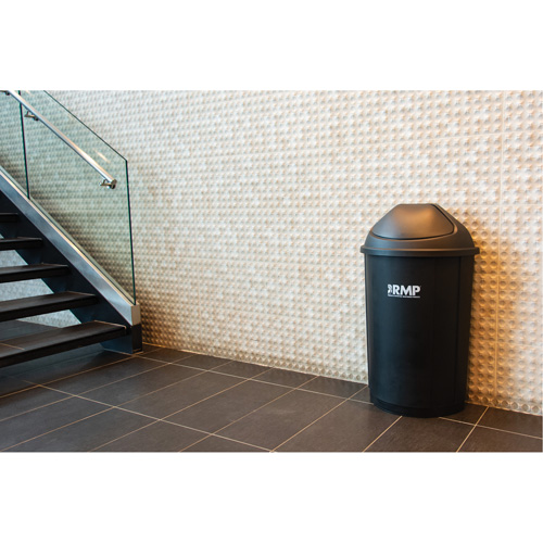 Half-Round Garbage Bin with Lid, Polyethylene, 21 US gal. Quali-T-Solutions
