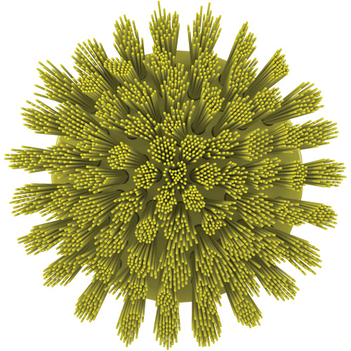 HyDrive Round Drill Brush, Extra Stiff Bristles, 3-1/10" Long, Yellow Quali-T-Solutions