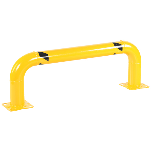 Garde-corps &agrave; profil bas pour rayonnages, 4' la x 1,4' h, Jaune Quali-T-Solutions