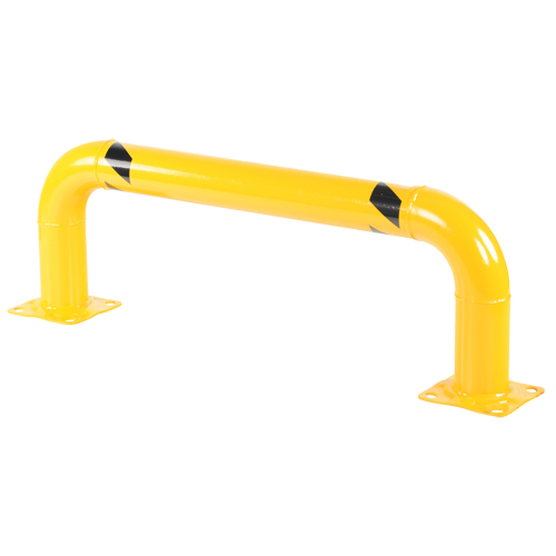 Garde-corps &agrave; profil bas pour rayonnages, 4' la x 1,4' h, Jaune Quali-T-Solutions