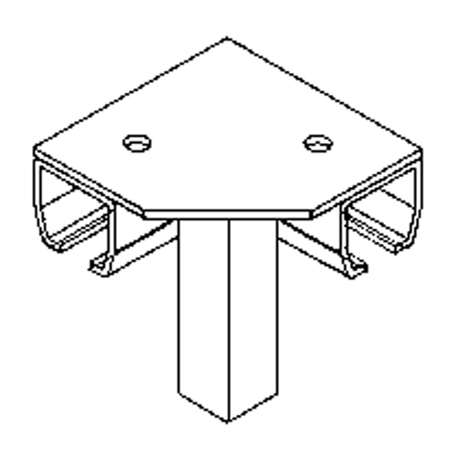 Raccord pour joint d'angle de 90° pour murs-rideaux mont&eacute;s au sol Quali-T-Solutions