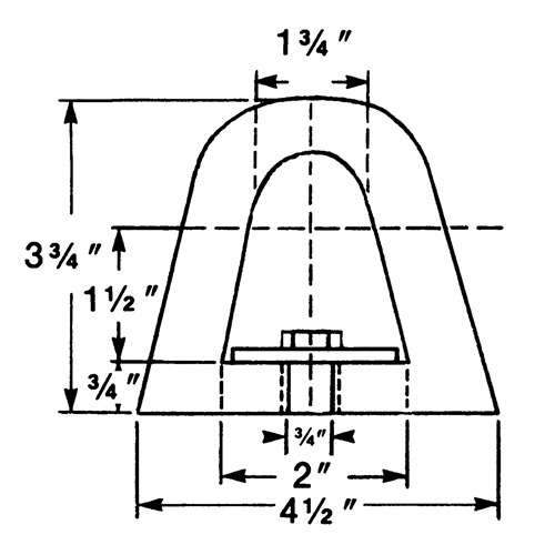 D&eacute;fenses de quai en caoutchouc refoul&eacute;, Caoutchouc, 4-1/2" la x 12" lo x 3-3/4" p Quali-T-Solutions