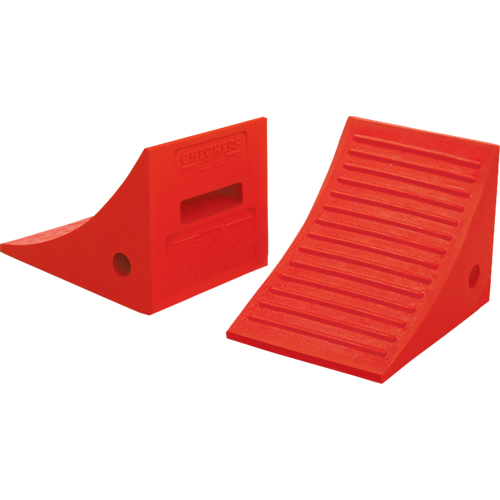 Cales-roue pour usage g&eacute;n&eacute;ral, Polyur&eacute;thane, Orange, 8" la x 11-1/4" p x 8-1/4" h Quali-T-Solutions