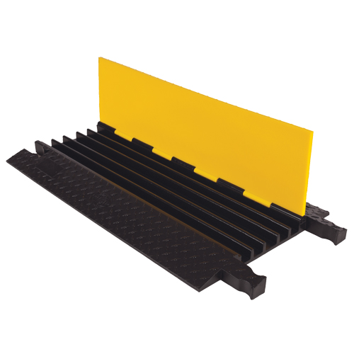 Protecteur de c&acirc;ble robuste Yellow Jacket, 5 canaux, 36" lo x 19,75" la x 1,875" h Quali-T-Solutions