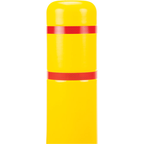 Capuchon en poly&eacute;thyl&egrave;ne pour borne de protection, 4-1/2" dia. x 52" l, Rouge/Jaune Quali-T-Solutions
