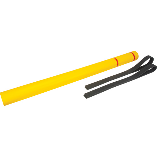 Polyethylene Bollard Cover, 4-1/2" Dia. x 64" L, Red/Yellow Quali-T-Solutions