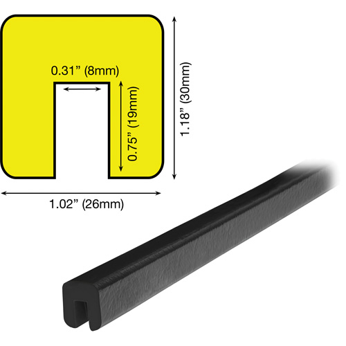 G Profile 5M Edge Protection Bumper Guard, 2' (0.6096 m) Long Quali-T-Solutions