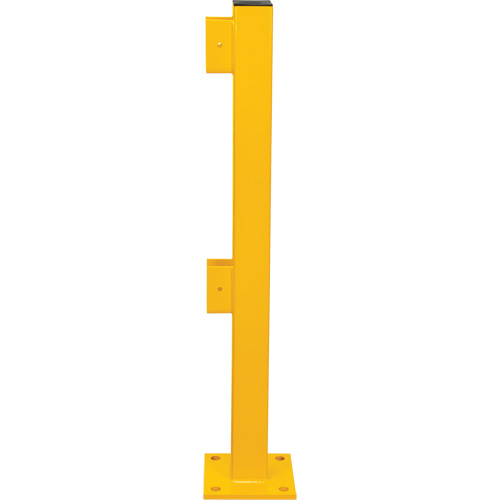End Post for Light-Duty Guard Rails, Steel, 42" H, Safety Yellow Quali-T-Solutions