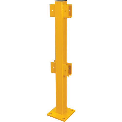 In-Line Post for Light-Duty Guard Rails, Steel, 42" H, Safety Yellow Quali-T-Solutions
