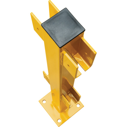 In-Line Post for Light-Duty Guard Rails, Steel, 42" H, Safety Yellow Quali-T-Solutions