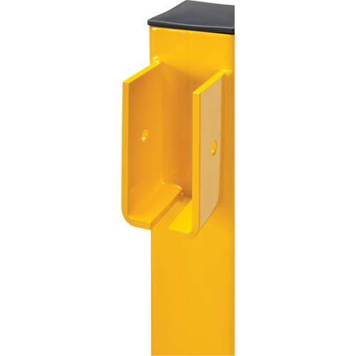 Corner Post for Light-Duty Guard Rails, Steel, 42" H, Safety Yellow Quali-T-Solutions
