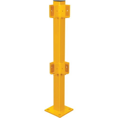 Corner Post for Light-Duty Guard Rails, Steel, 42" H, Safety Yellow Quali-T-Solutions