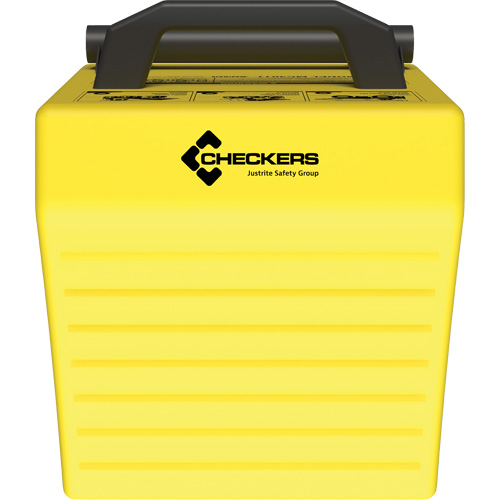 Cale de roue ultra-robuste pour l'exploitation mini&egrave;re Checkers Safety, PEHD, Jaune, 14-1/2" la x 17-1/2" p x 16" h Quali-T-Solutions