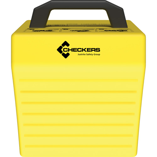 Cale de roue ultra-robuste pour l'exploitation mini&egrave;re Checkers Safety sans support, PEHD, Jaune, 14-1/2" la x 17-1/2" p x 16" h Quali-T-Solutions