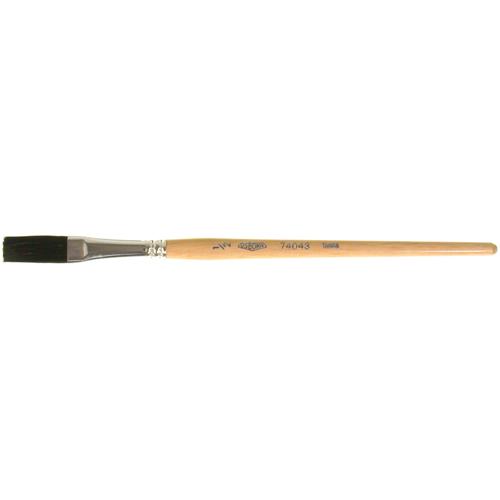 Pinceau une passe, Largeur de la brosse de 1/2", Soie de bœuf, Manche &agrave; Bois Quali-T-Solutions