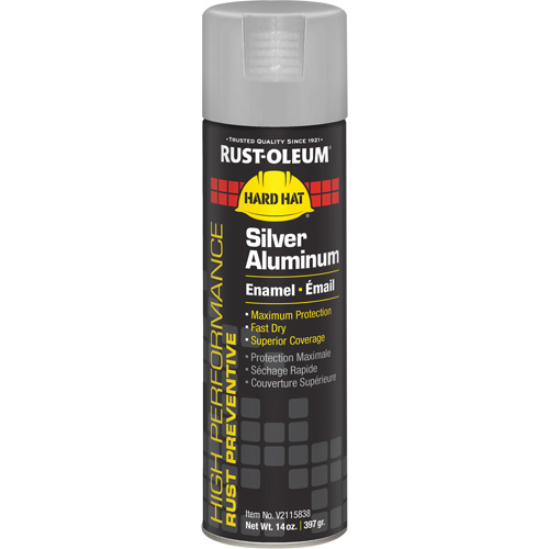 Peinture-&eacute;mail en a&eacute;rosol syst&egrave;me V2100, Aluminium argent, Brillant, 14 oz, Canette a&eacute;rosol Quali-T-Solutions