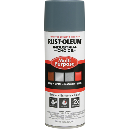 Peinture en a&eacute;rosol &agrave; usages multiples syst&egrave;me 1600 Industrial Choice, Gris machine, Brillant, 12 oz, Canette a&eacute;rosol Quali-T-Solutions