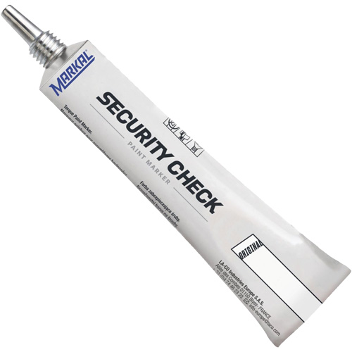 Marqueur de peinture de contr&ocirc;le de s&eacute;curit&eacute;, 1,7 oz, Tube, Blanc Quali-T-Solutions