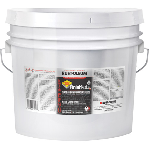 Concrete Saver&reg; FinishKote 80 High Solids Polyaspartic Floor Coating Part A, Pail, Clear/Tint Base Quali-T-Solutions