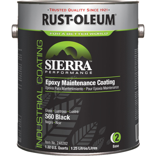 Rev&ecirc;tement dentretien &eacute;poxydique &agrave; base deau Sierra S60 Partie 2 Couche de fond, Gallon, Noir Quali-T-Solutions