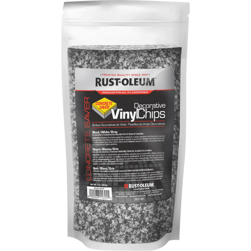 Concrete Saver&reg; Decorative Vinyl Chips, 0.5 kg, Bag, Black/White/Gray Blend Quali-T-Solutions