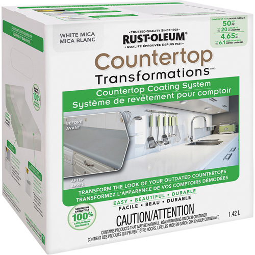 Countertop Transformations&reg; Mica Countertop Coating System, 1.42 L, Kit, White Mica Quali-T-Solutions