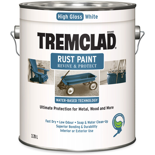 Tremclad&reg; Water-Based Rust Paint, 3.78 L, Gallon, White Quali-T-Solutions