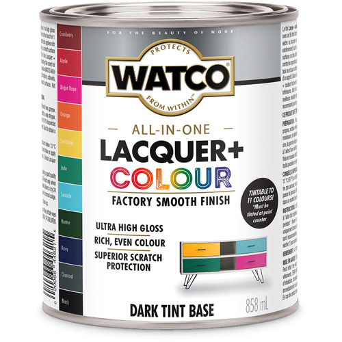 Composant de base fonc&eacute; pour finition laqu&eacute;e + couleur tout-en-un Watco, 946 ml, Base &agrave; teinte fonc&eacute;e, Tr&egrave;s brillant Quali-T-Solutions