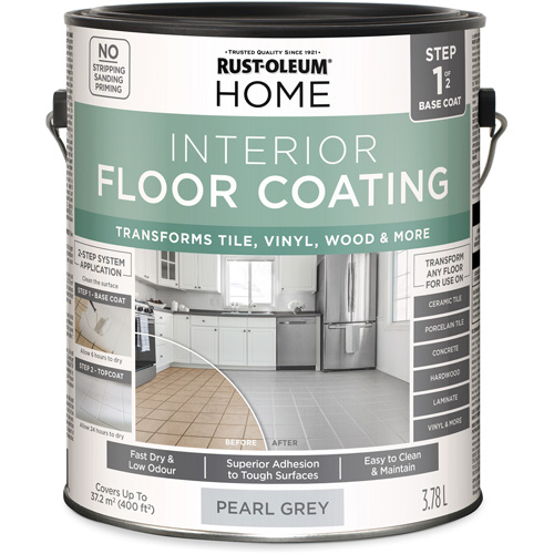 Home Interior Floor Coating System Base Coat, 3.78 L, Water-Based, Very Flat, Grey Quali-T-Solutions